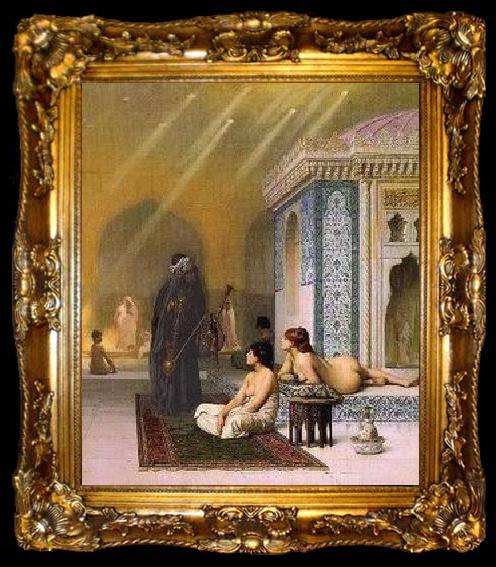framed  unknow artist Arab or Arabic people and life. Orientalism oil paintings  327, ta009-2